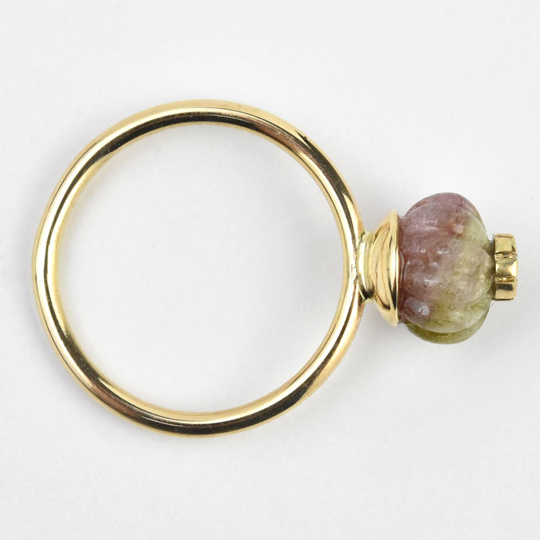 Watermelon Tourmaline Melon Ring in 14k Gold - Goldmakers Fine Jewelry