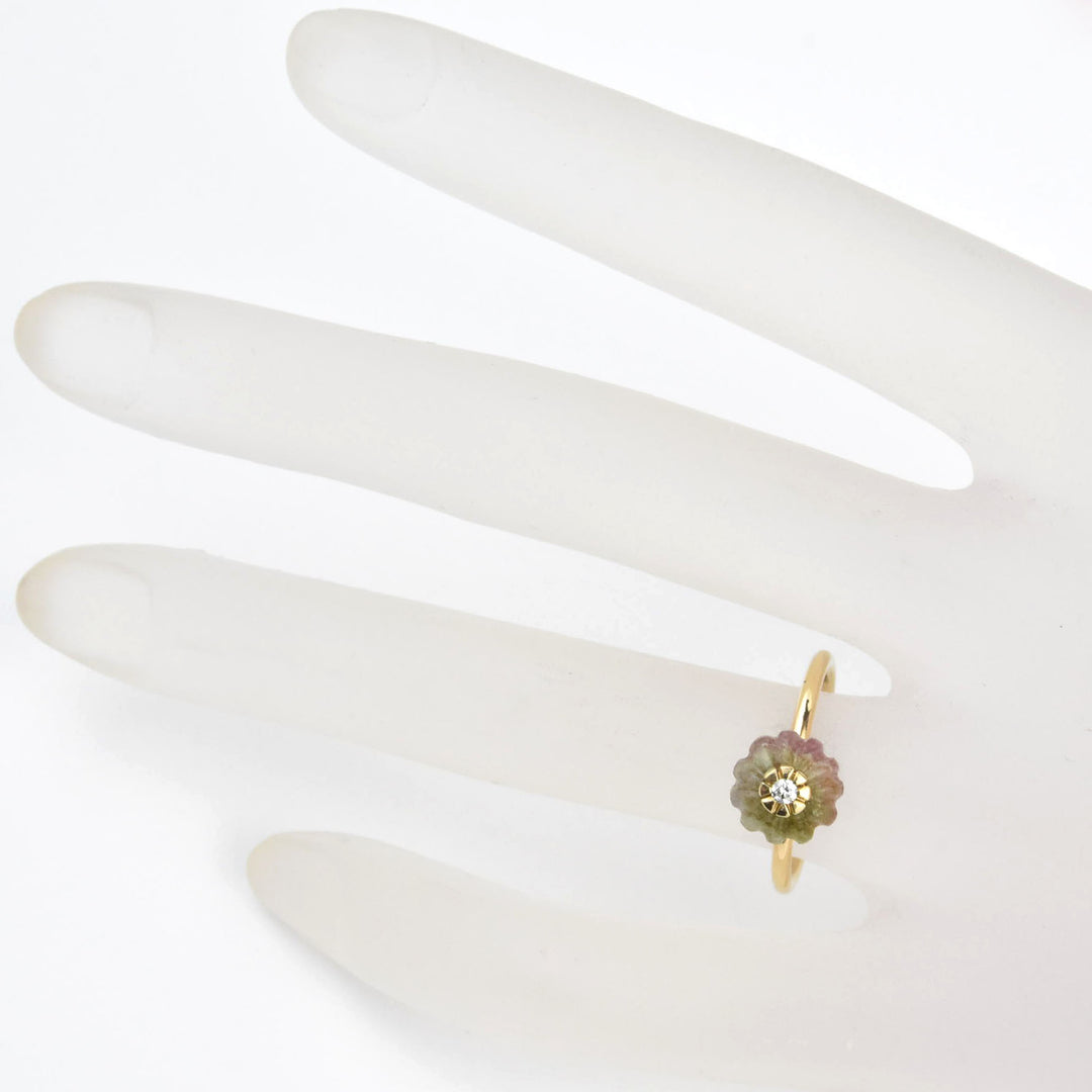 Watermelon Tourmaline Melon Ring in 14k Gold - Goldmakers Fine Jewelry