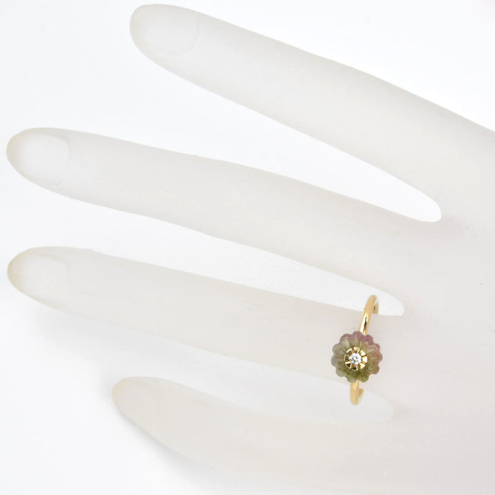 Watermelon Tourmaline Melon Ring in 14k Gold - Goldmakers Fine Jewelry