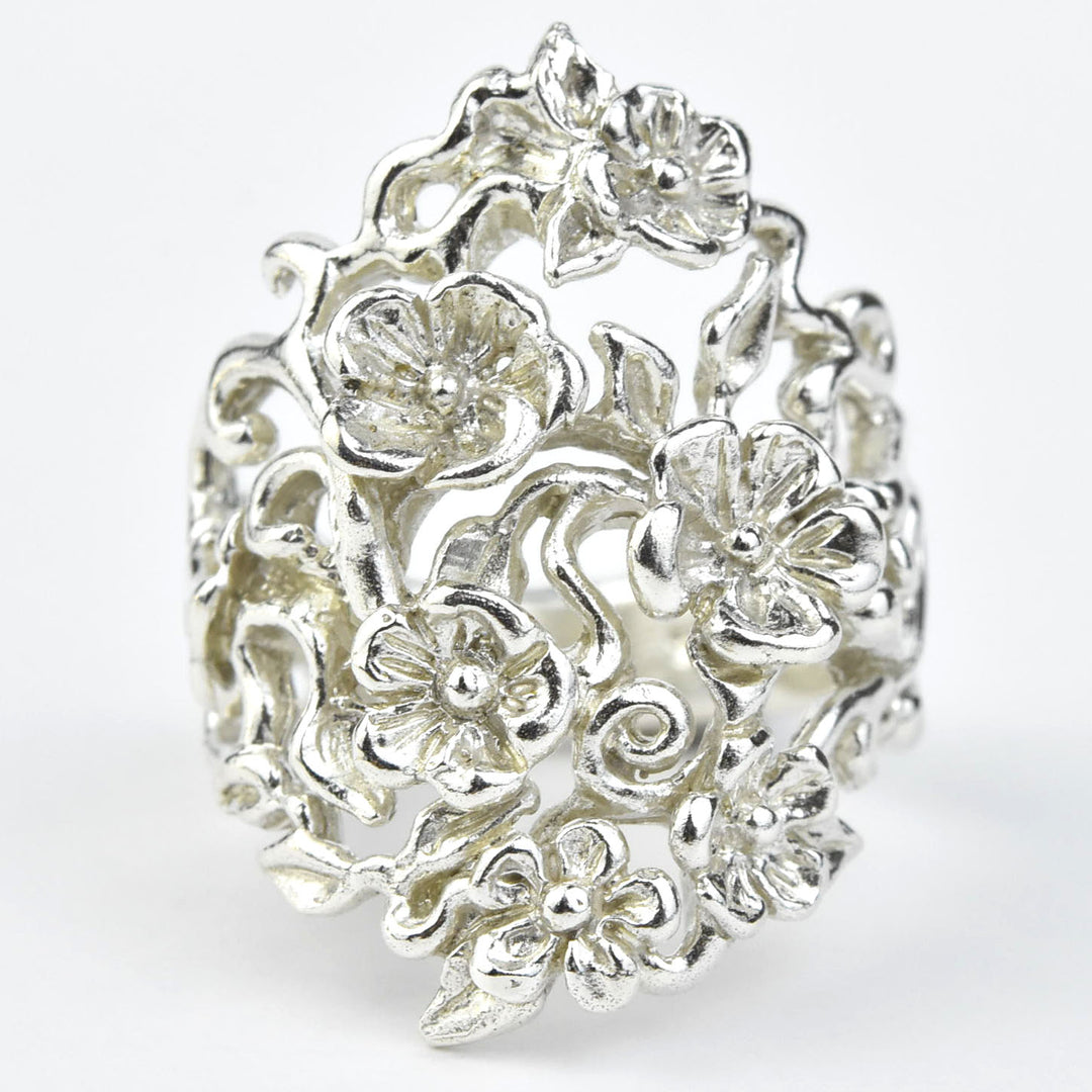 Flowers and Vines Ring in Silver - Goldmakers Fine Jewelry