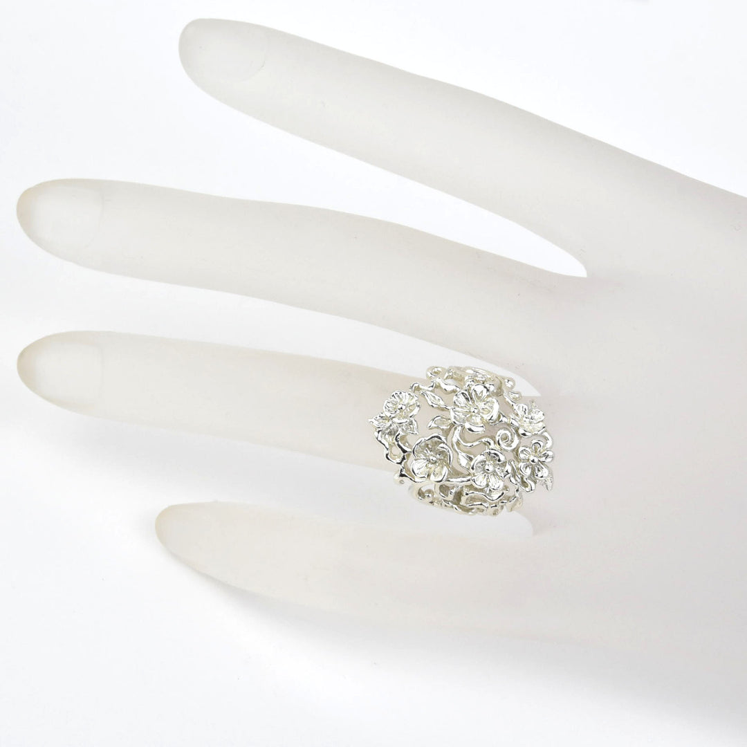 Flowers and Vines Ring in Silver - Goldmakers Fine Jewelry