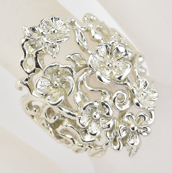 Flowers and Vines Ring in Silver - Goldmakers Fine Jewelry