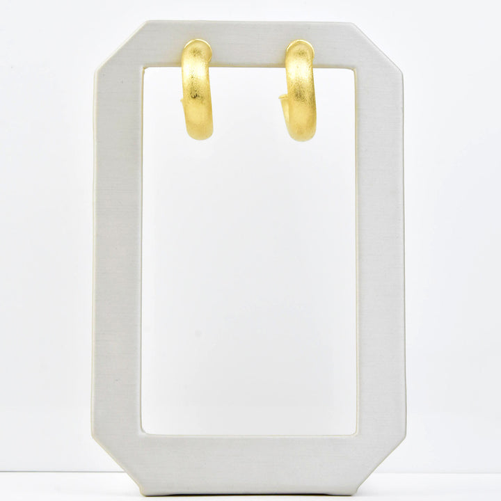 Mini Round Textured Gold Tone Hoops - Goldmakers Fine Jewelry