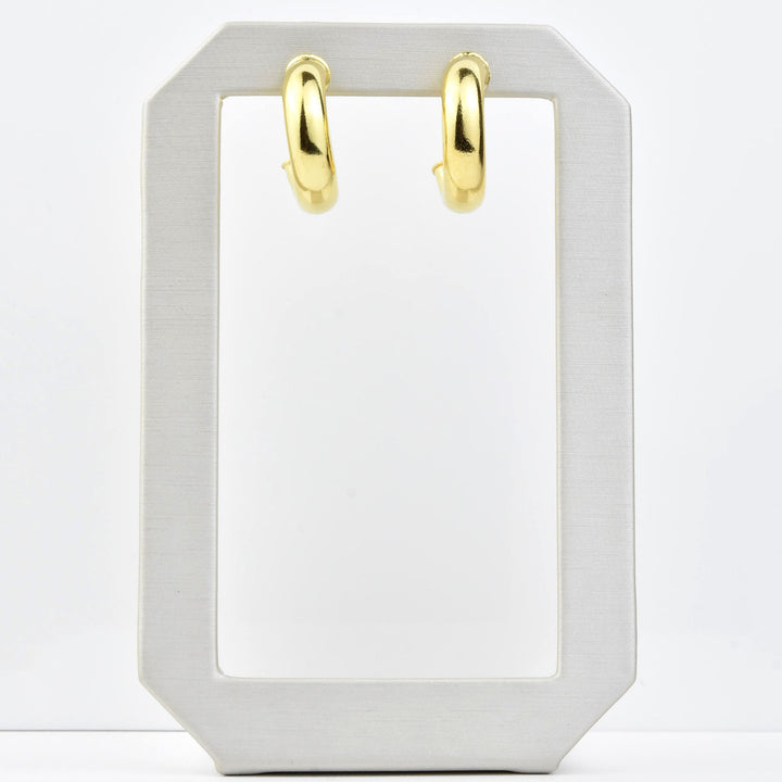 Small Round Polished Gold Tone Hoops - Goldmakers Fine Jewelry