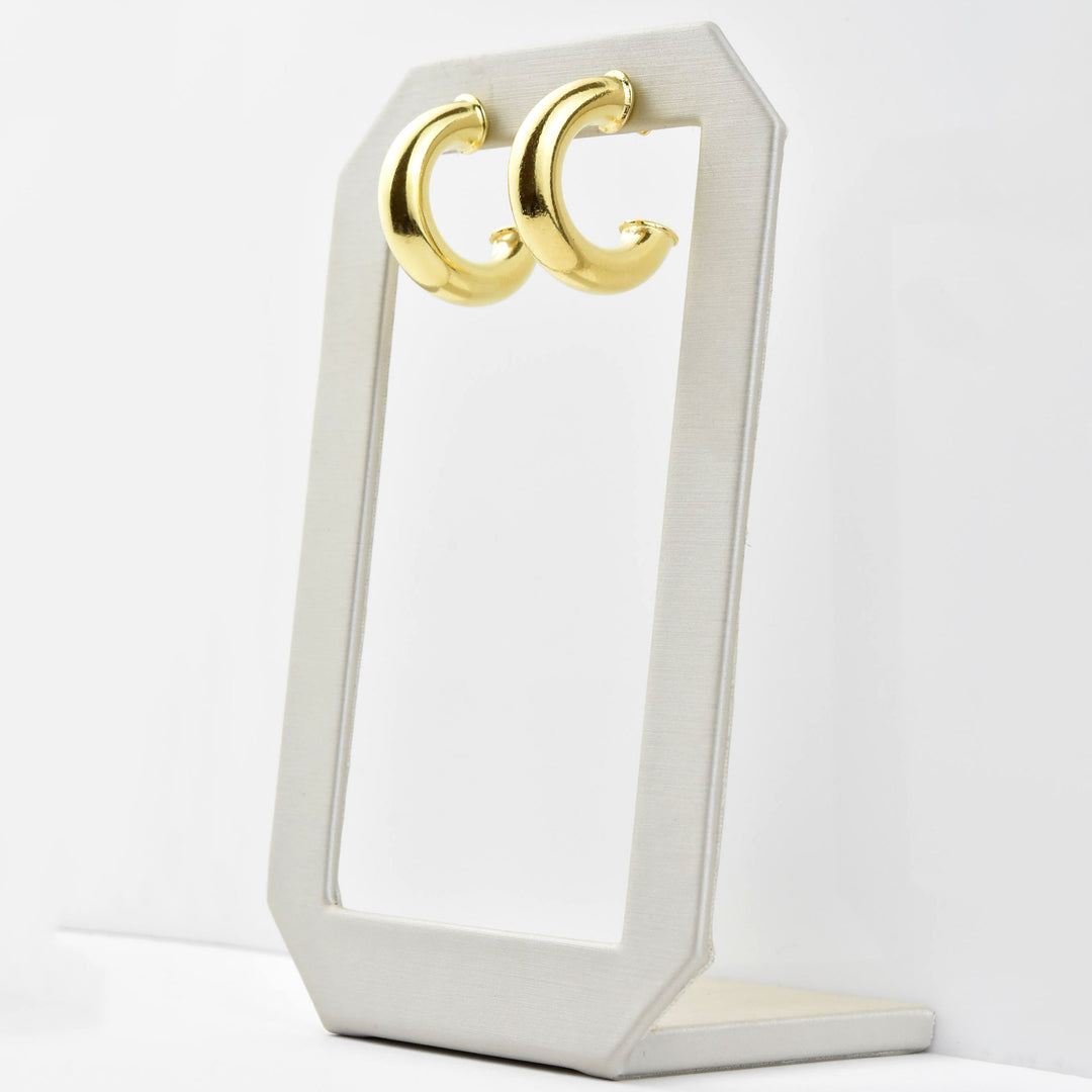 Small Round Polished Gold Tone Hoops - Goldmakers Fine Jewelry