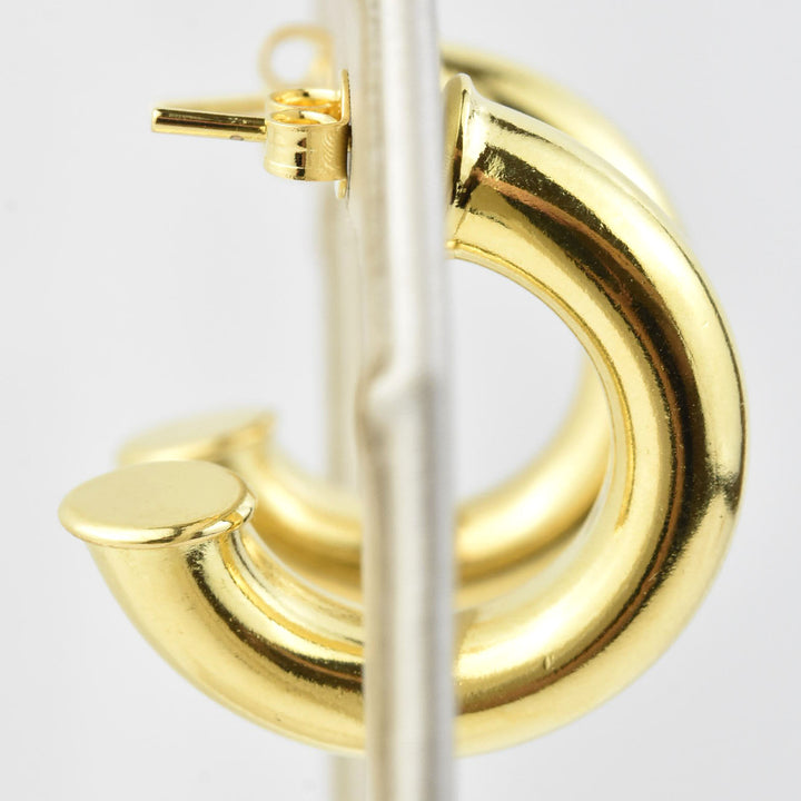 Small Round Polished Gold Tone Hoops - Goldmakers Fine Jewelry