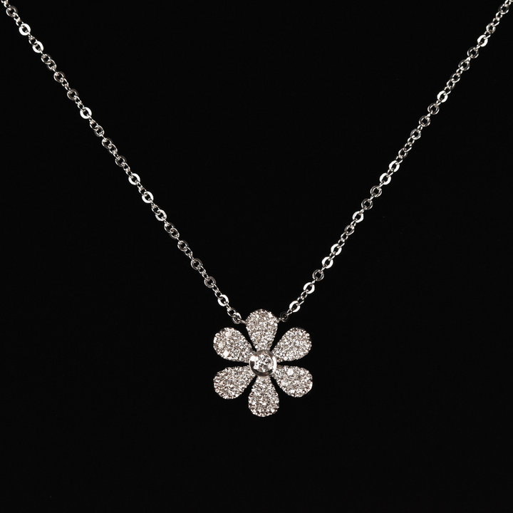 The Daisy: Diamond Necklace in White Gold - Goldmakers Fine Jewelry