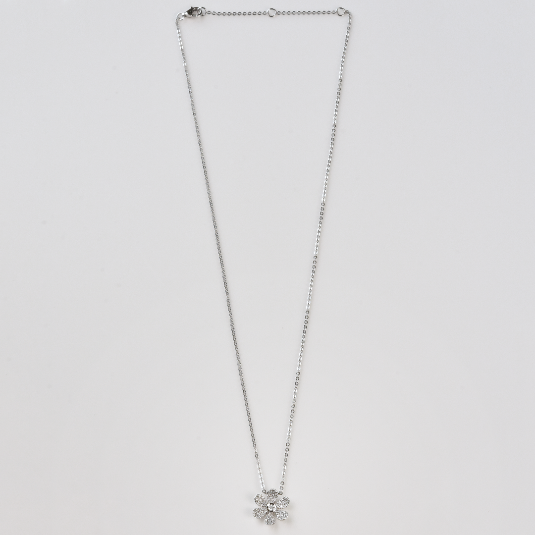 The Daisy: Diamond Necklace in White Gold - Goldmakers Fine Jewelry