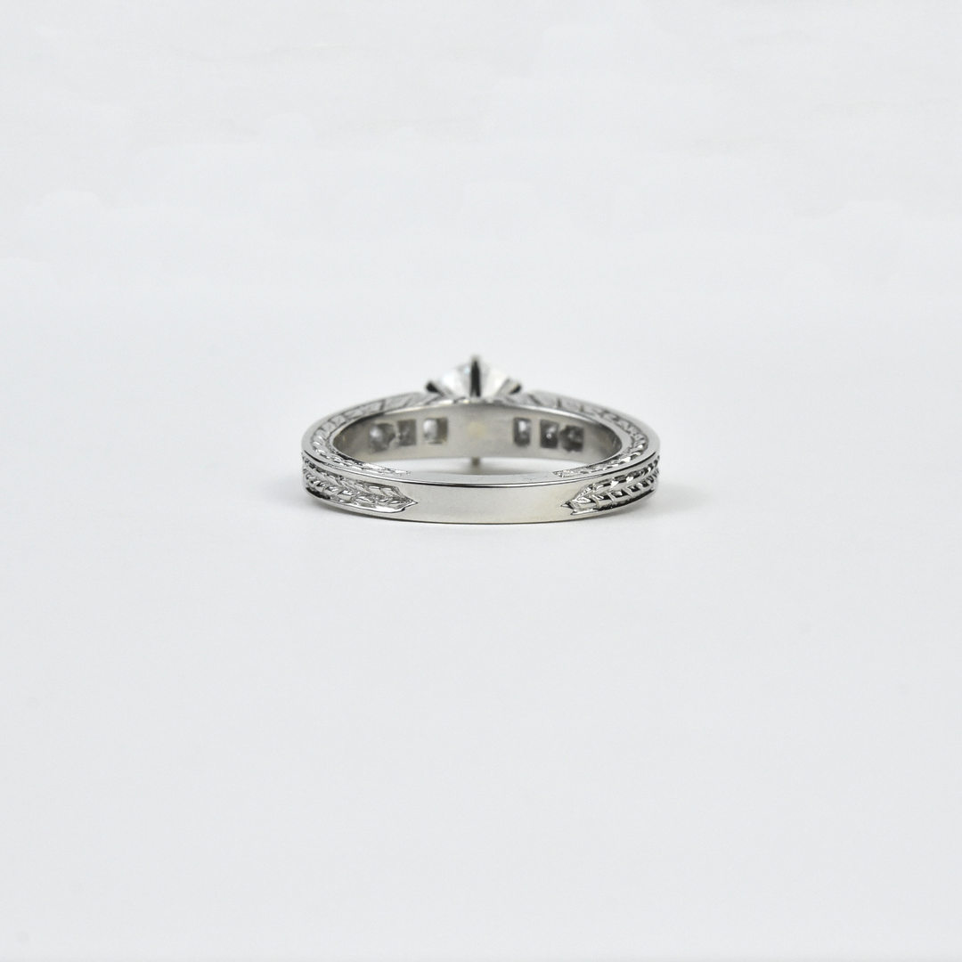 Moissanite and Platinum Engagement Ring - Goldmakers Fine Jewelry