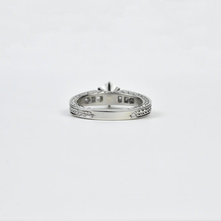 Moissanite and Platinum Engagement Ring - Goldmakers Fine Jewelry