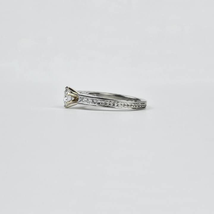 Moissanite and Platinum Engagement Ring - Goldmakers Fine Jewelry