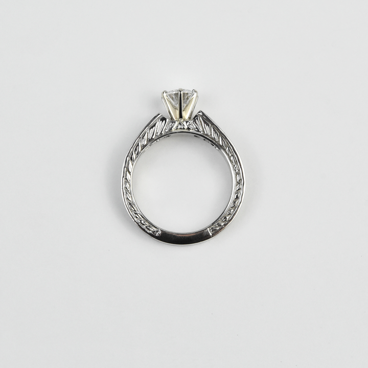 Moissanite and Platinum Engagement Ring - Goldmakers Fine Jewelry