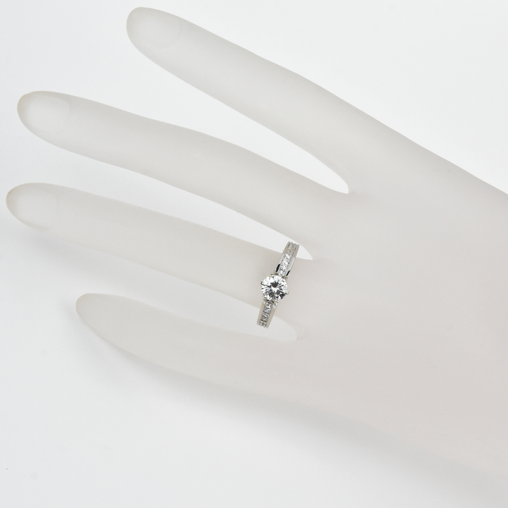 Moissanite and Platinum Engagement Ring - Goldmakers Fine Jewelry