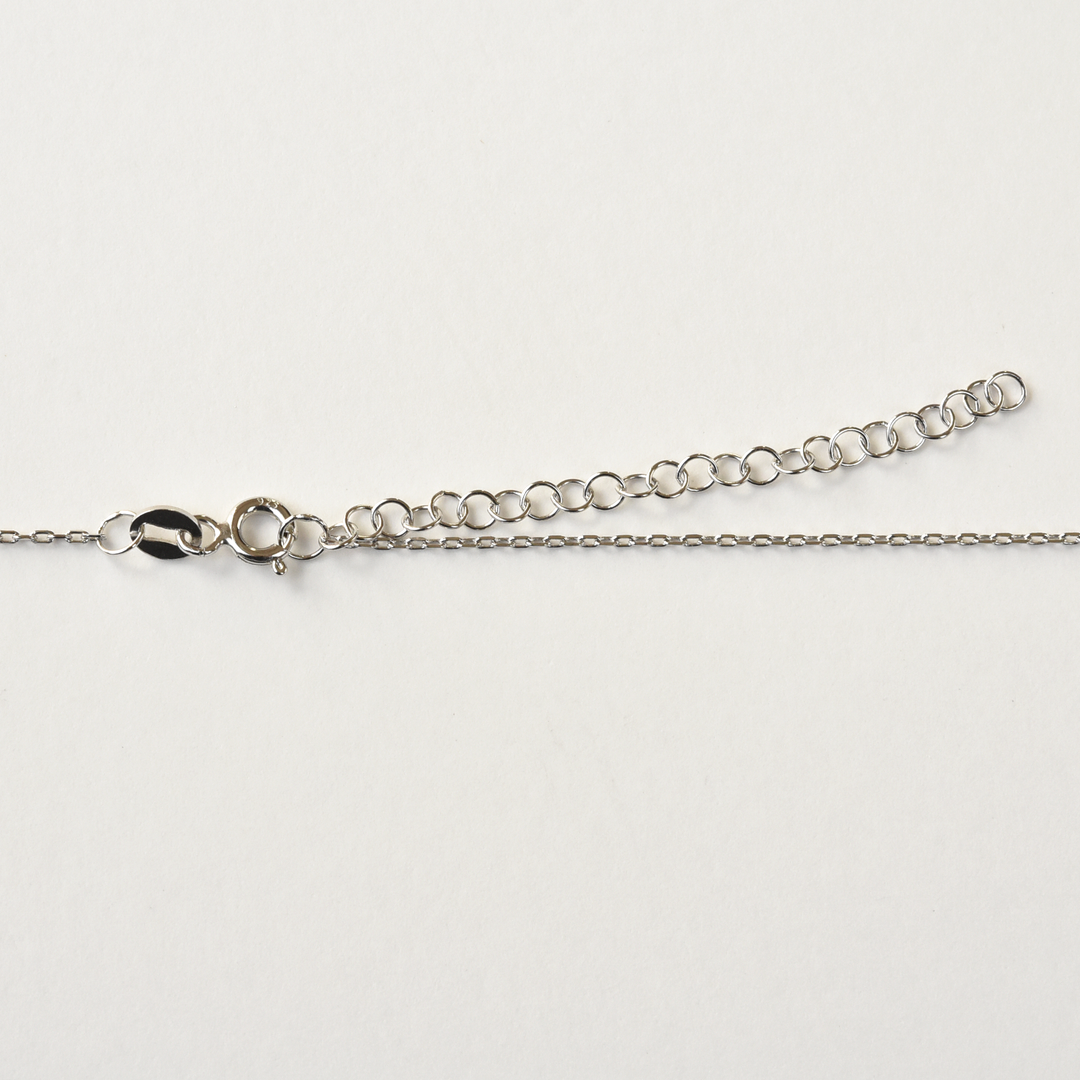 Silver Memento Mori Necklace with Crystals - Goldmakers Fine Jewelry