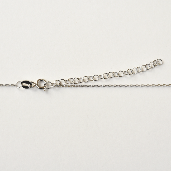 Silver Memento Mori Necklace with Crystals - Goldmakers Fine Jewelry