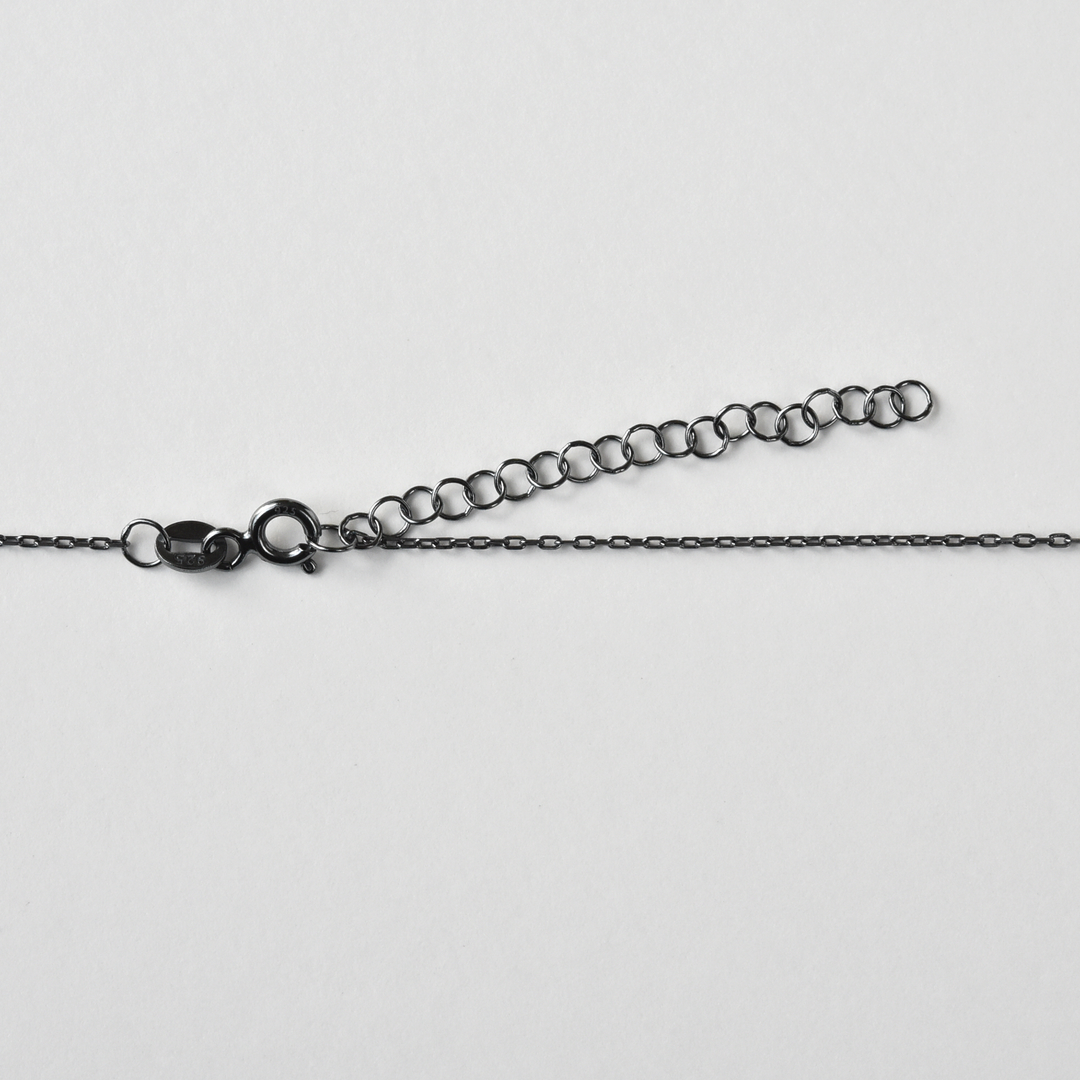 Mixed Metal Memento Mori Necklace with Crystals - Goldmakers Fine Jewelry