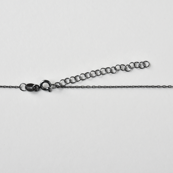 Mixed Metal Memento Mori Necklace with Crystals - Goldmakers Fine Jewelry