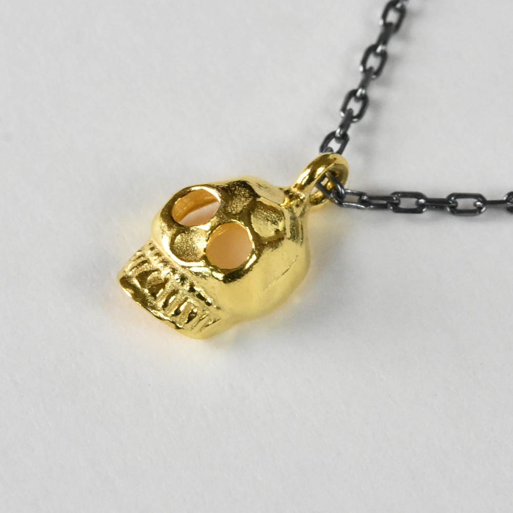 Memento Mori Necklace in Vermeil and Oxidized Sterling Silver - Goldmakers Fine Jewelry