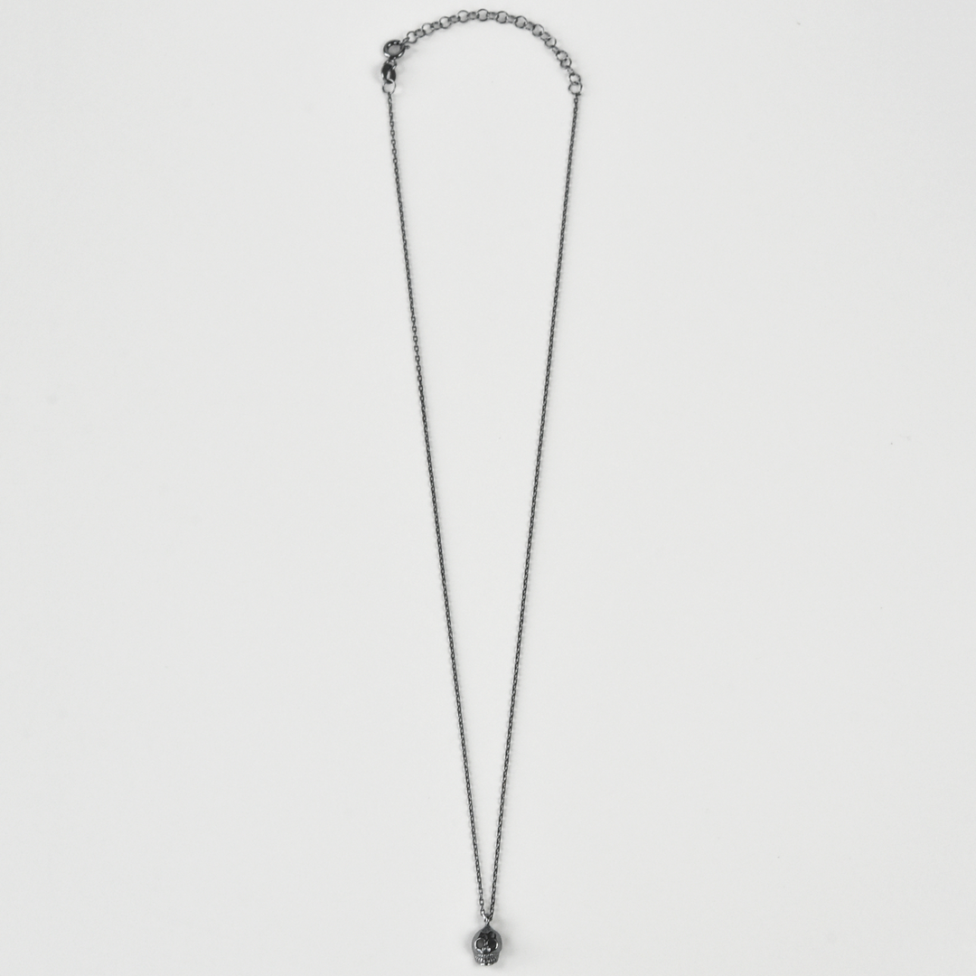 Memento Mori Necklace in Oxidized Sterling Silver - Goldmakers Fine Jewelry