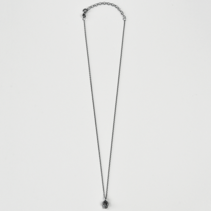 Memento Mori Necklace in Oxidized Sterling Silver - Goldmakers Fine Jewelry