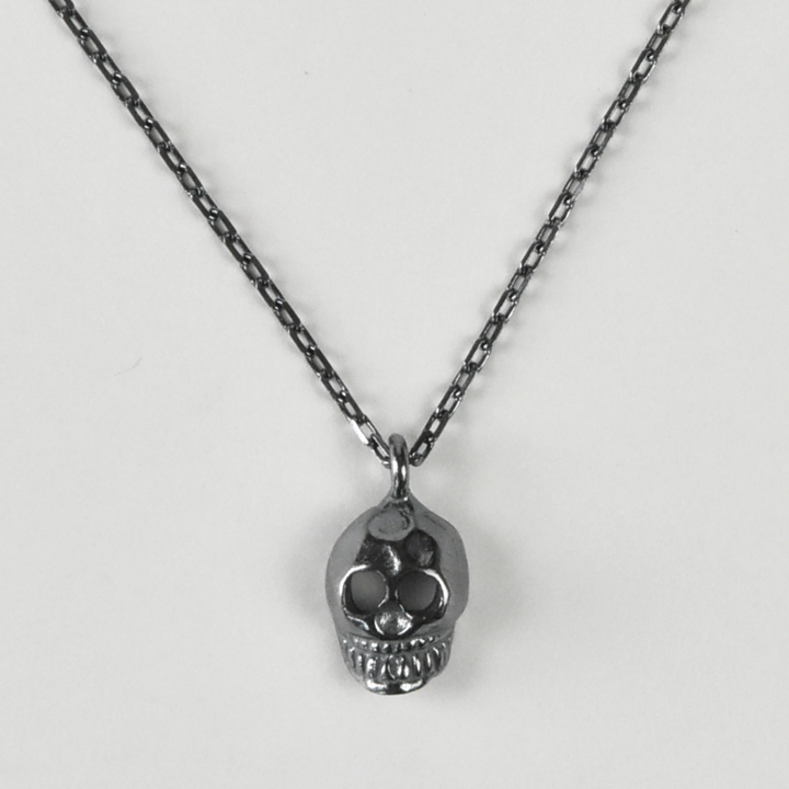 Memento Mori Necklace in Oxidized Sterling Silver - Goldmakers Fine Jewelry