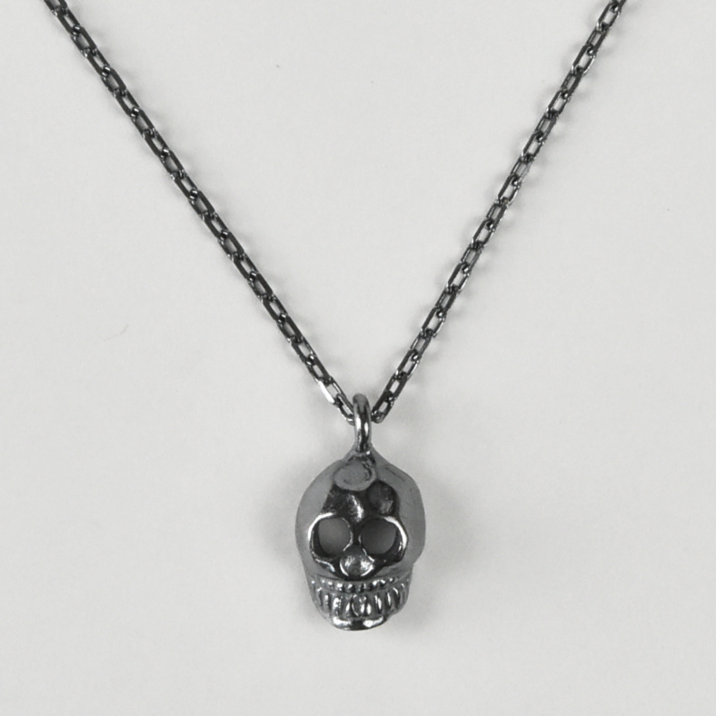 Memento Mori Necklace in Oxidized Sterling Silver - Goldmakers Fine Jewelry