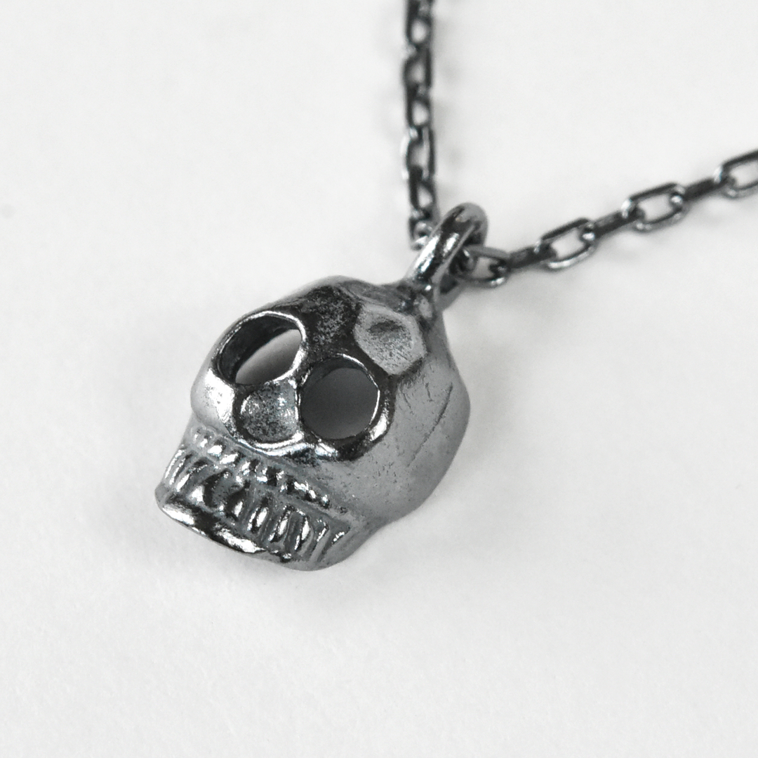 Memento Mori Necklace in Oxidized Sterling Silver - Goldmakers Fine Jewelry