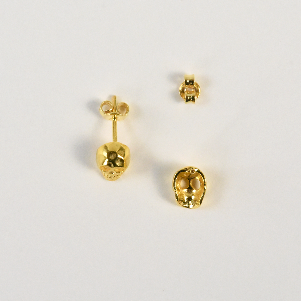 Memento Mori Studs in Vermeil - Goldmakers Fine Jewelry
