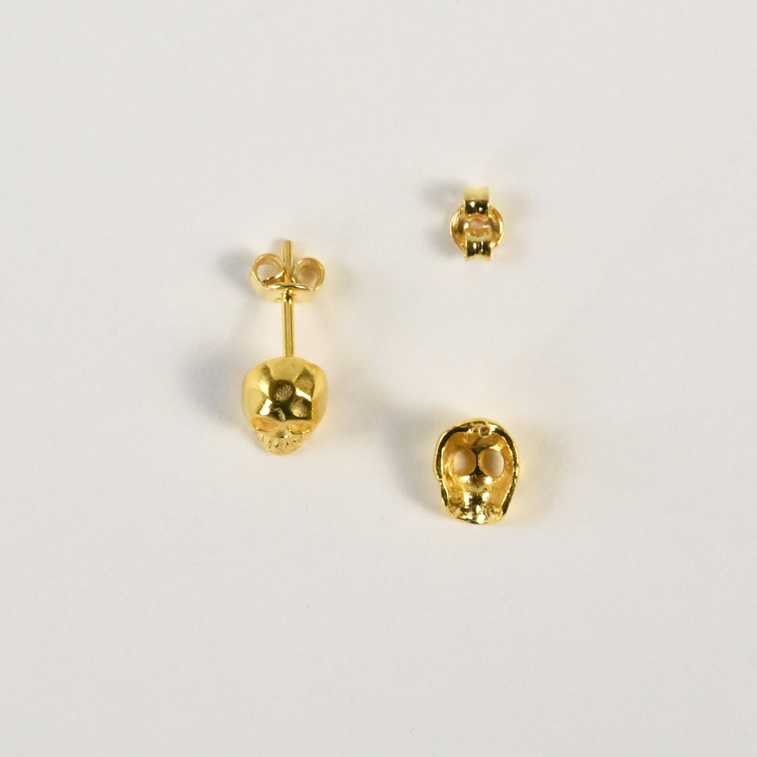 Memento Mori Studs in Vermeil - Goldmakers Fine Jewelry