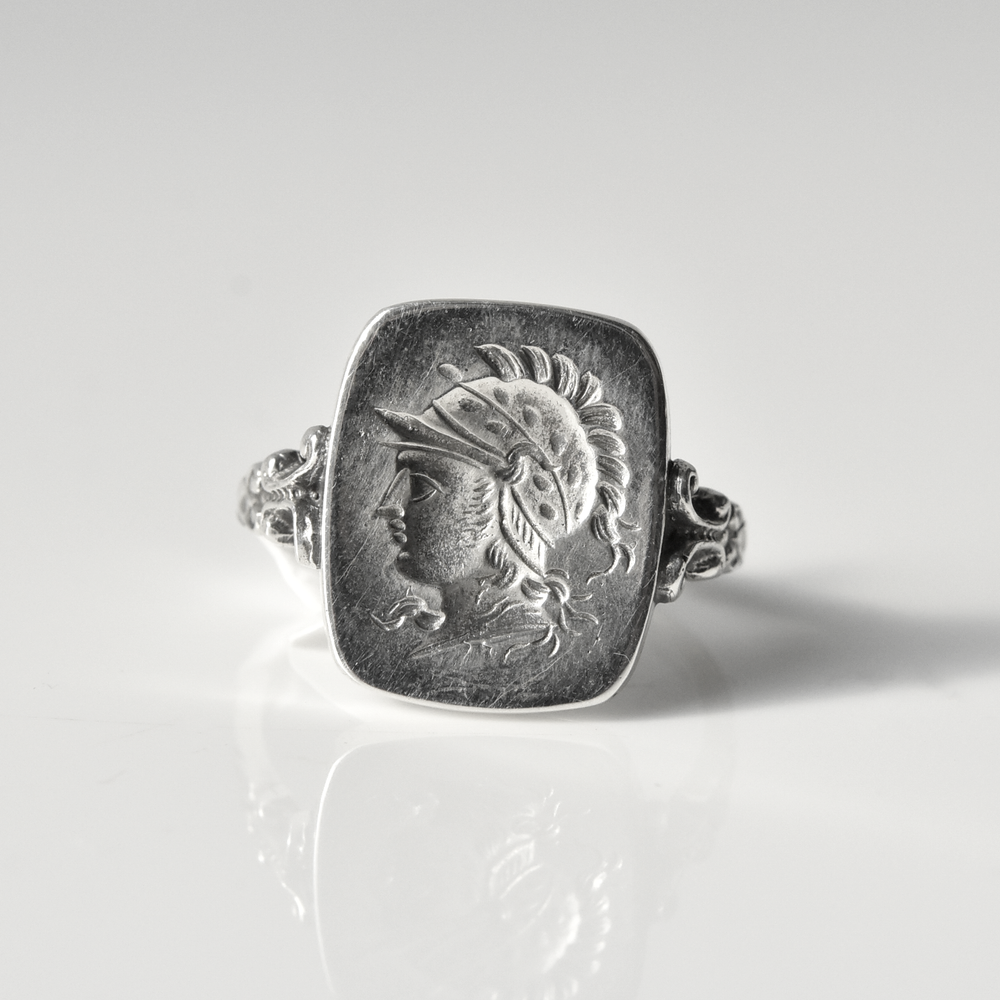 Athena Intaglio Ring in Silver - Goldmakers Fine Jewelry