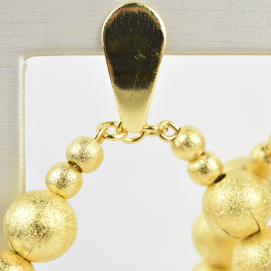 Oval Beaded Statement Earrings - Goldmakers Fine Jewelry