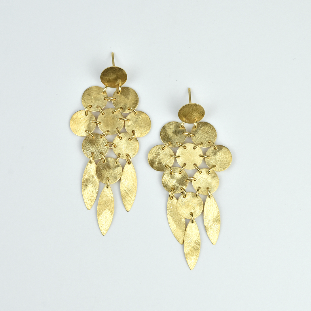 Small Cascading Circles Chandelier Earrings - Goldmakers Fine Jewelry