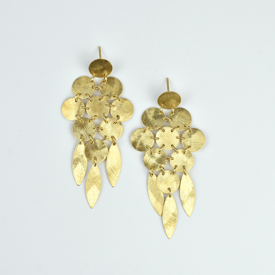 Small Cascading Circles Chandelier Earrings - Goldmakers Fine Jewelry