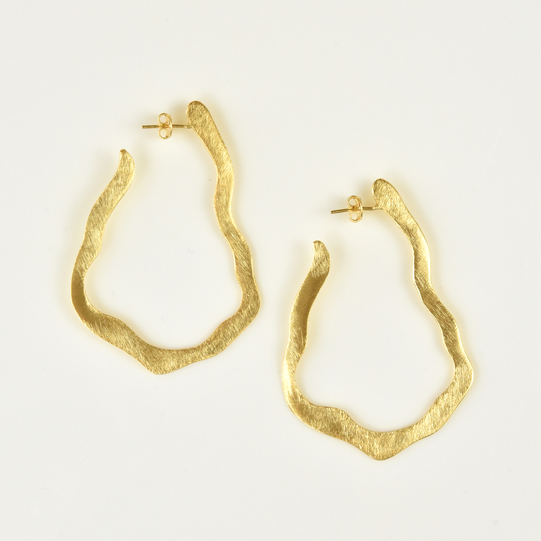 Squiggle Hoop Earrings in Gold Tone - Goldmakers Fine Jewelry