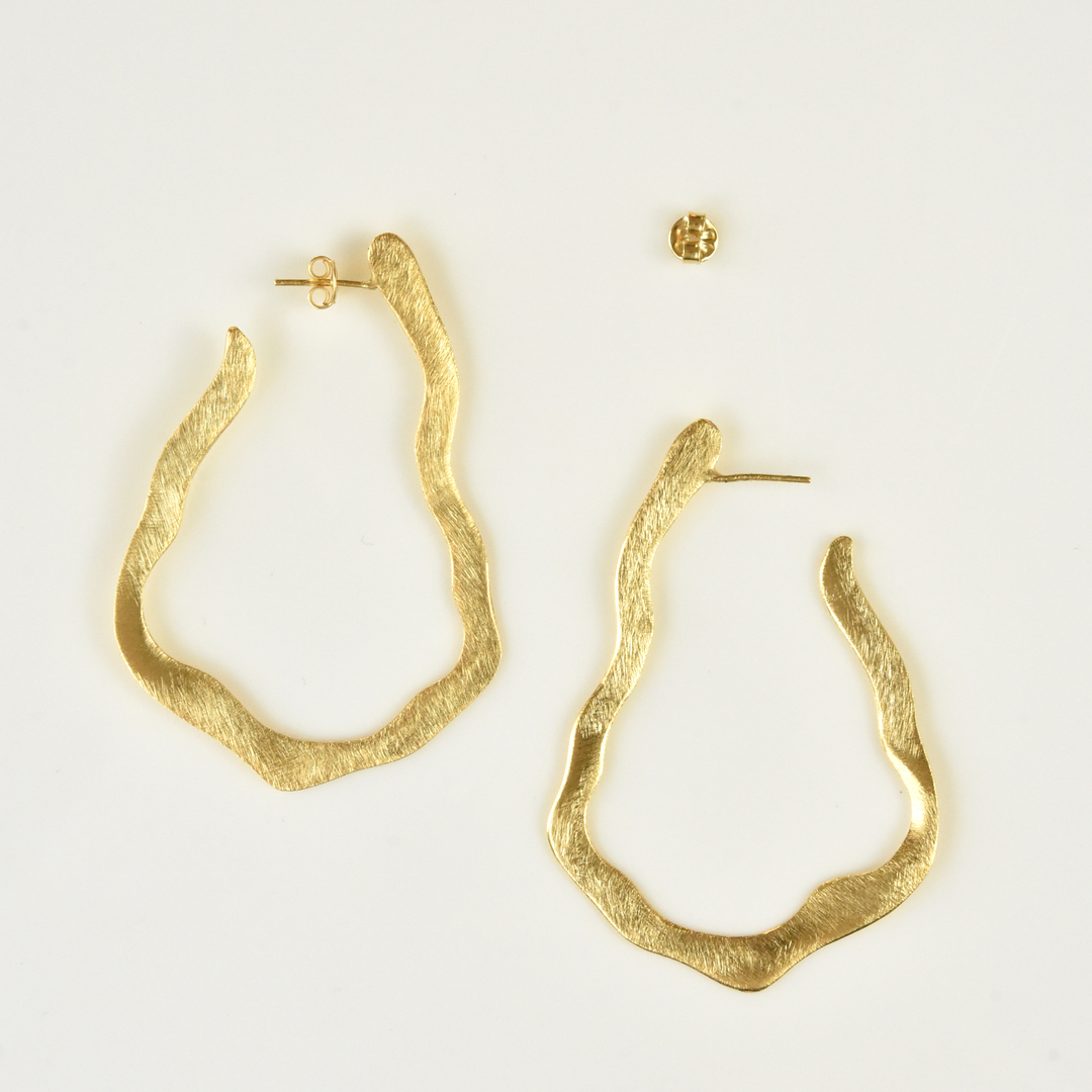 Squiggle Hoop Earrings in Gold Tone - Goldmakers Fine Jewelry