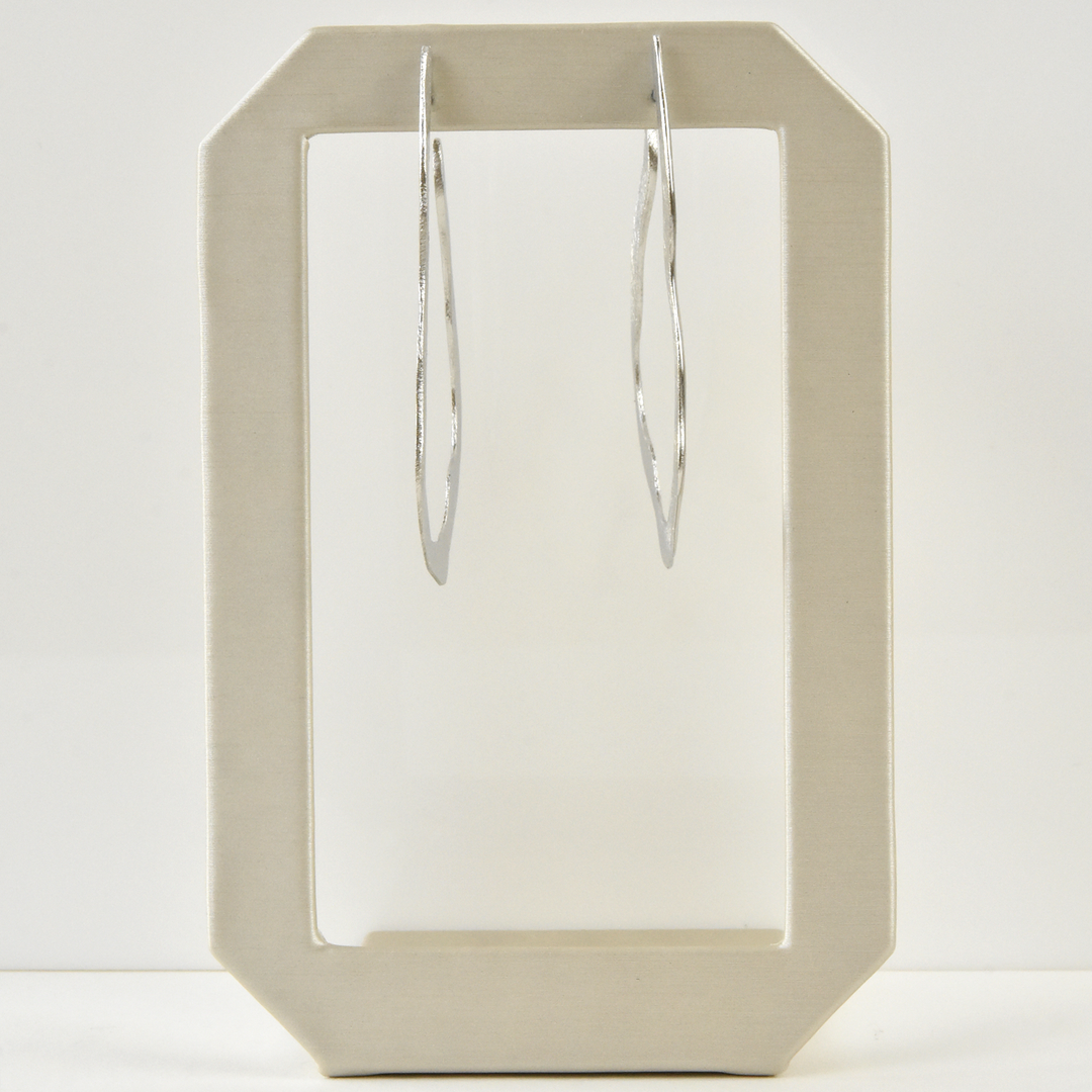 Squiggle Hoop Earrings in Silver Tone - Goldmakers Fine Jewelry