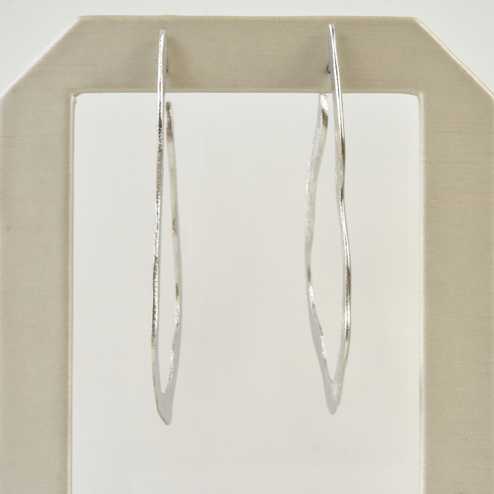 Squiggle Hoop Earrings in Silver Tone - Goldmakers Fine Jewelry