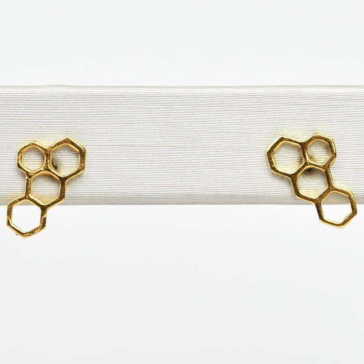 Vermeil Honeycomb Studs - Goldmakers Fine Jewelry