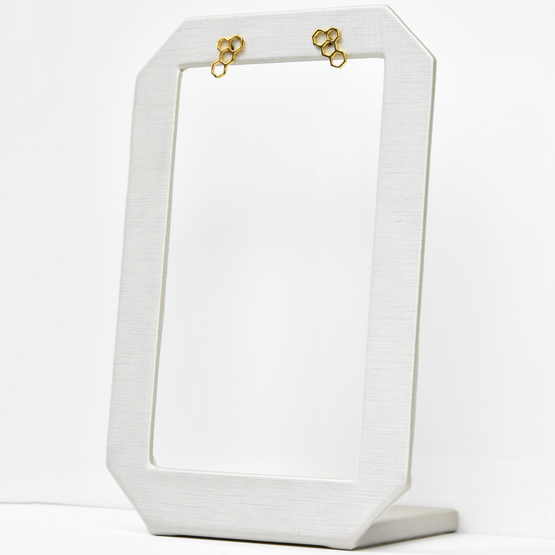 Vermeil Honeycomb Studs - Goldmakers Fine Jewelry