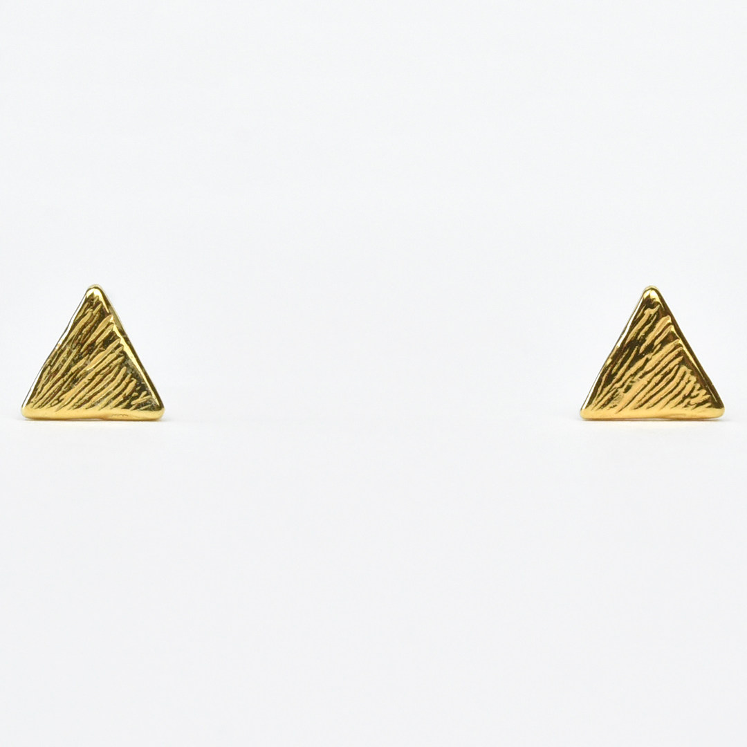 Vermeil Koa Triangle Studs - Goldmakers Fine Jewelry