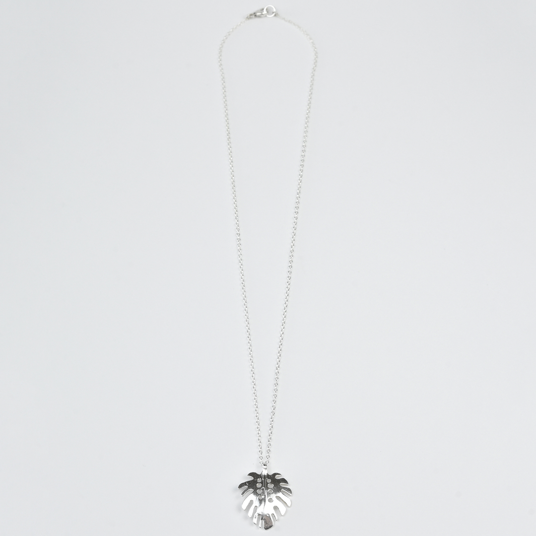 Silver Monstera Leaf Necklace - Goldmakers Fine Jewelry