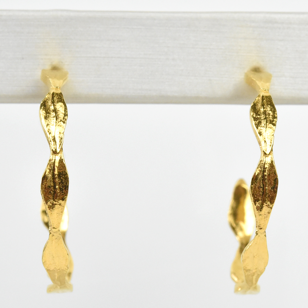 Olive Leaf Hoops - Goldmakers Fine Jewelry
