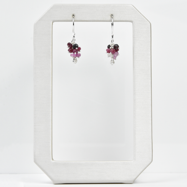 Mini Ruby Pod Cluster Earrings - Goldmakers Fine Jewelry