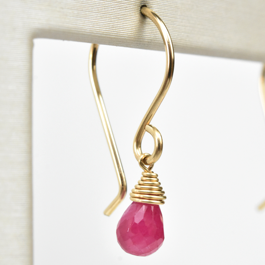 Ruby Briolette Earrings - Goldmakers Fine Jewelry