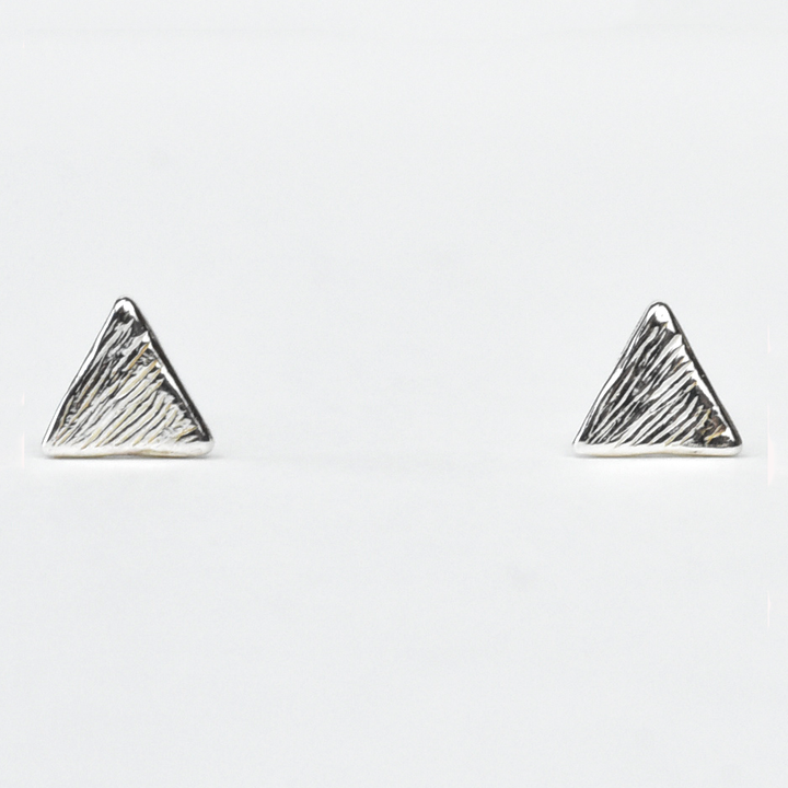 Sterling Silver Koa Triangle Studs - Goldmakers Fine Jewelry