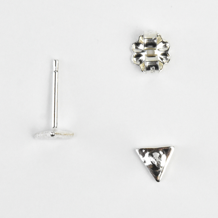Sterling Silver Koa Triangle Studs - Goldmakers Fine Jewelry