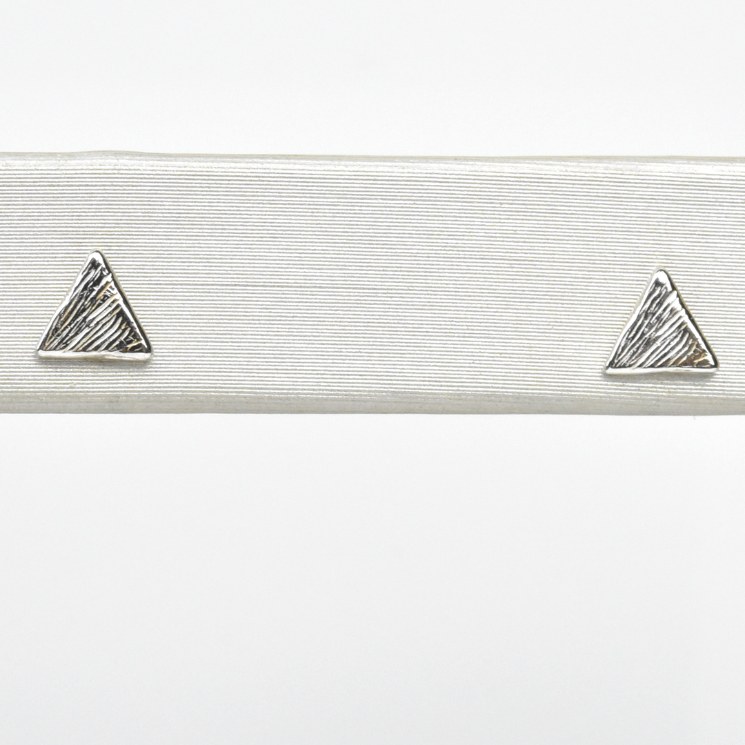 Sterling Silver Koa Triangle Studs - Goldmakers Fine Jewelry