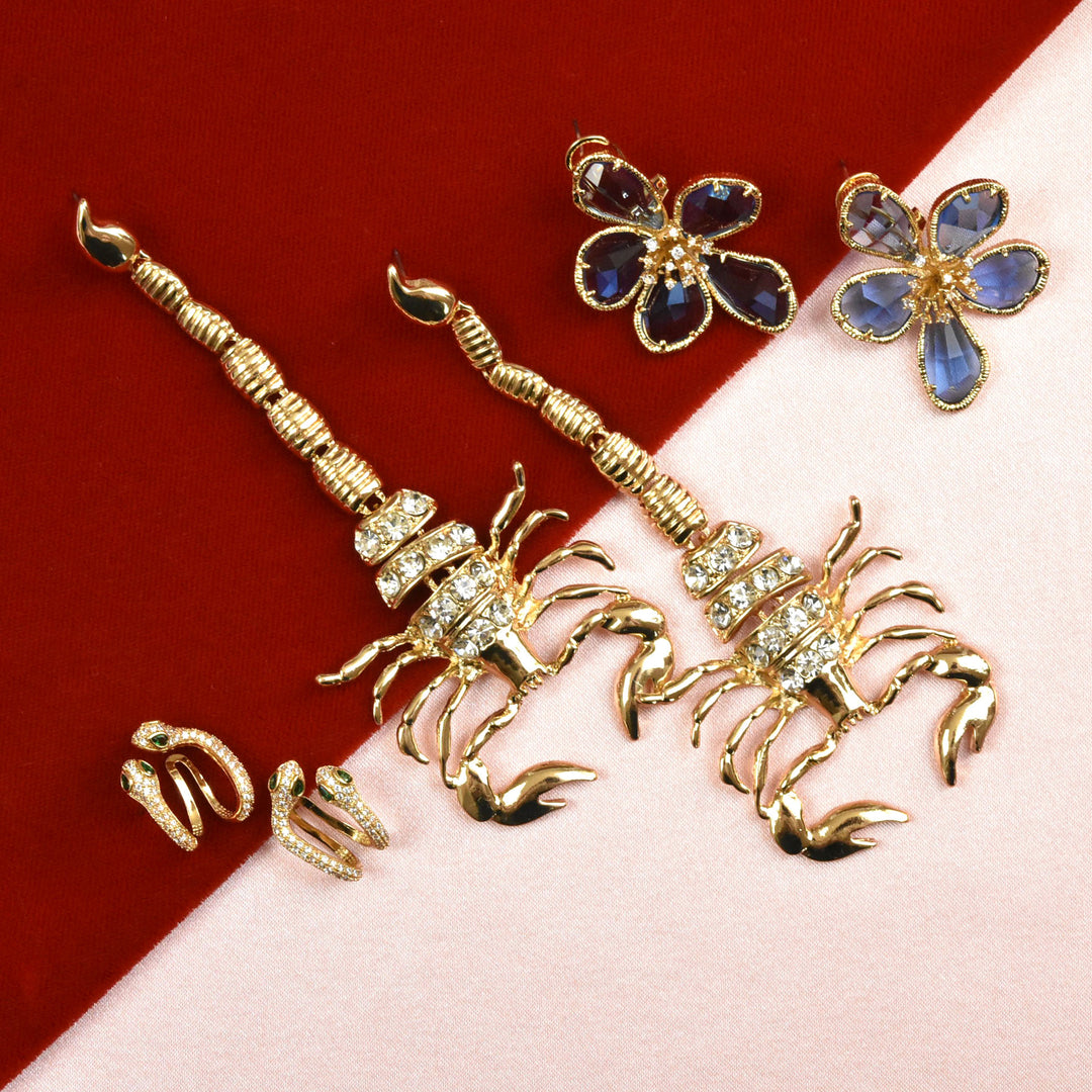 Oversized Crystal Flower Posts - Goldmakers Fine Jewelry