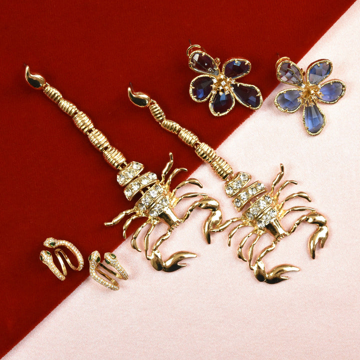 Oversized Crystal Flower Posts - Goldmakers Fine Jewelry