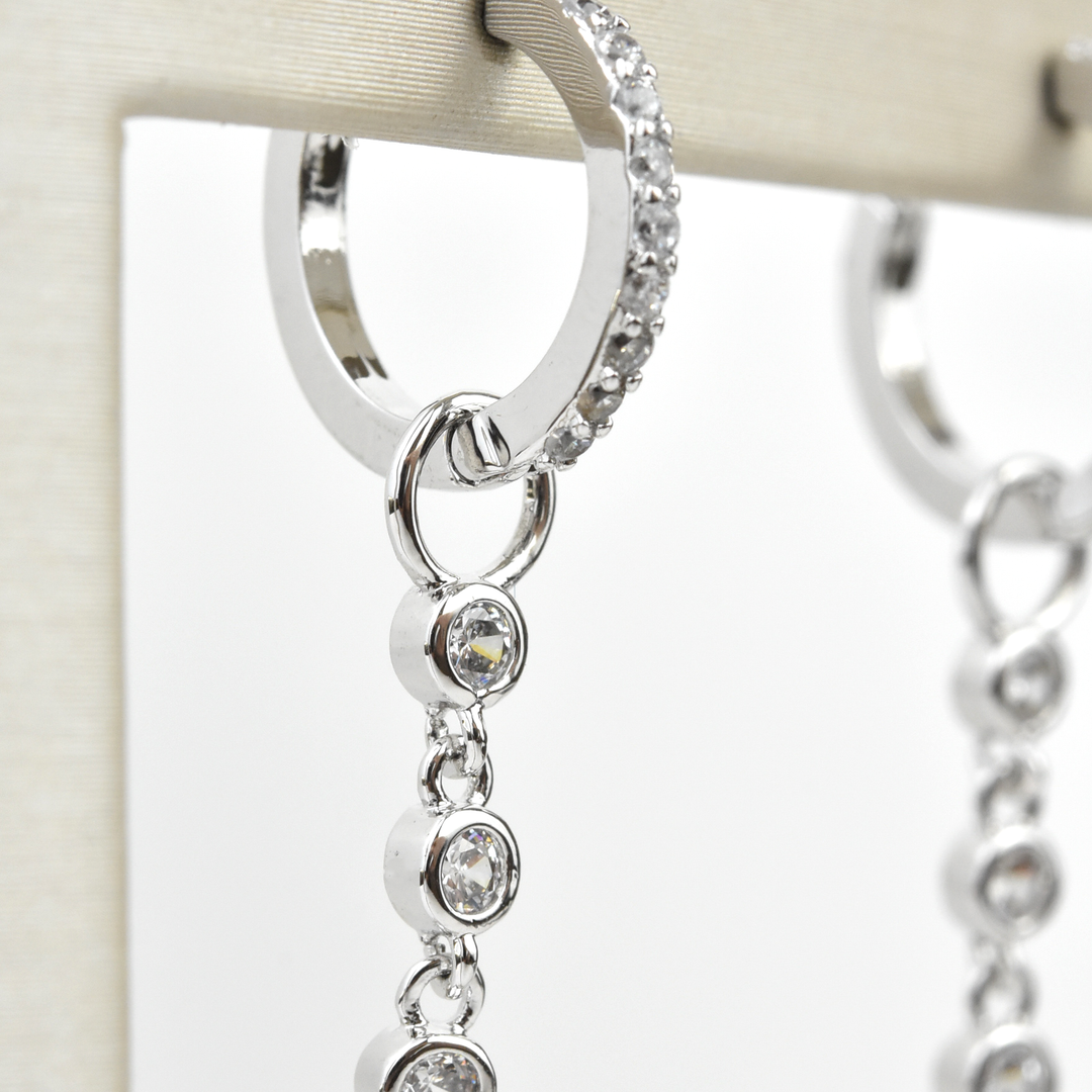 Silver Plated Crystal Beetle Earrings - Goldmakers Fine Jewelry